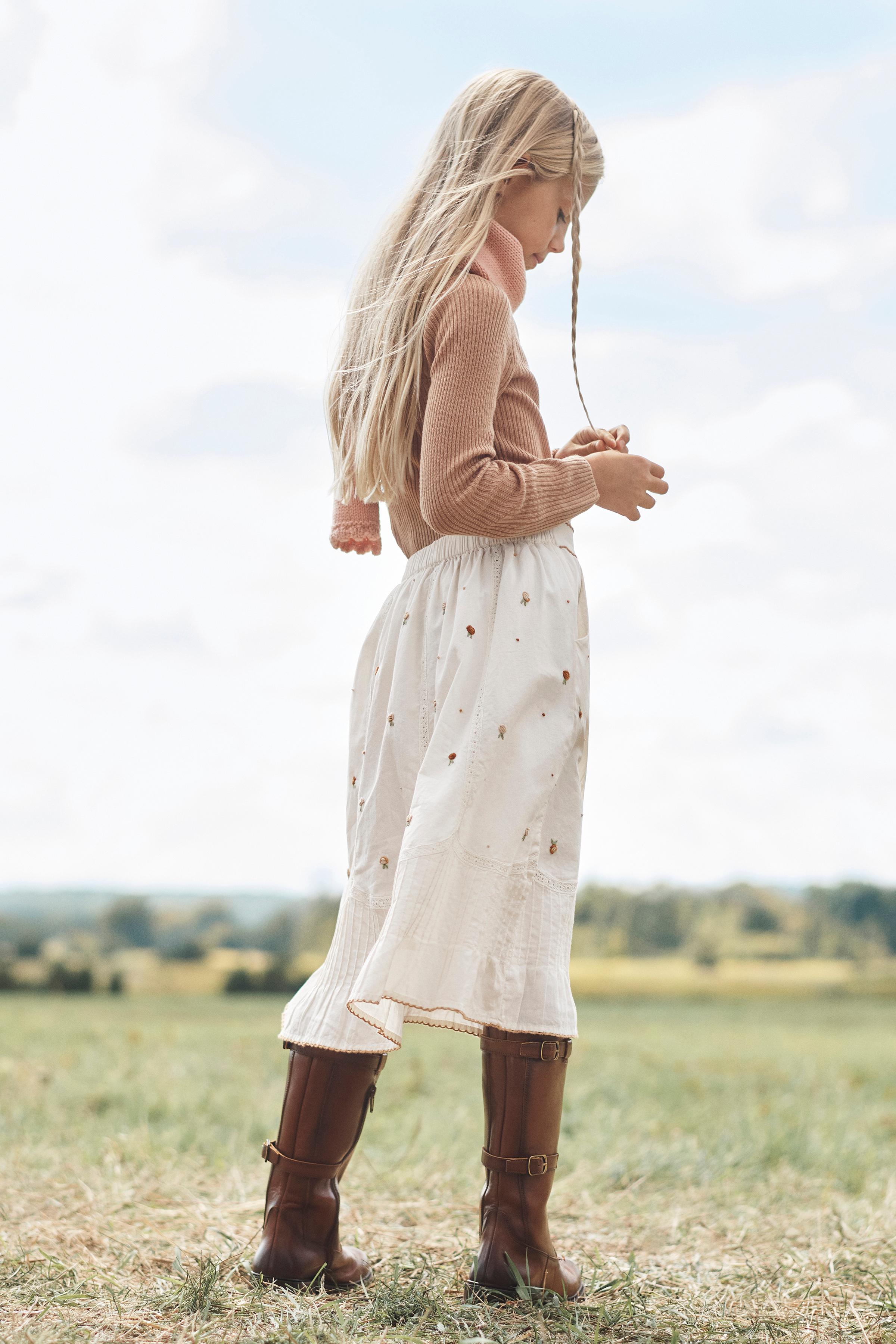 LIMITED EDITION EMBROIDERED FLORAL MIDI SKIRT